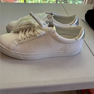 J. Crew White and Silver Athletic Shoes